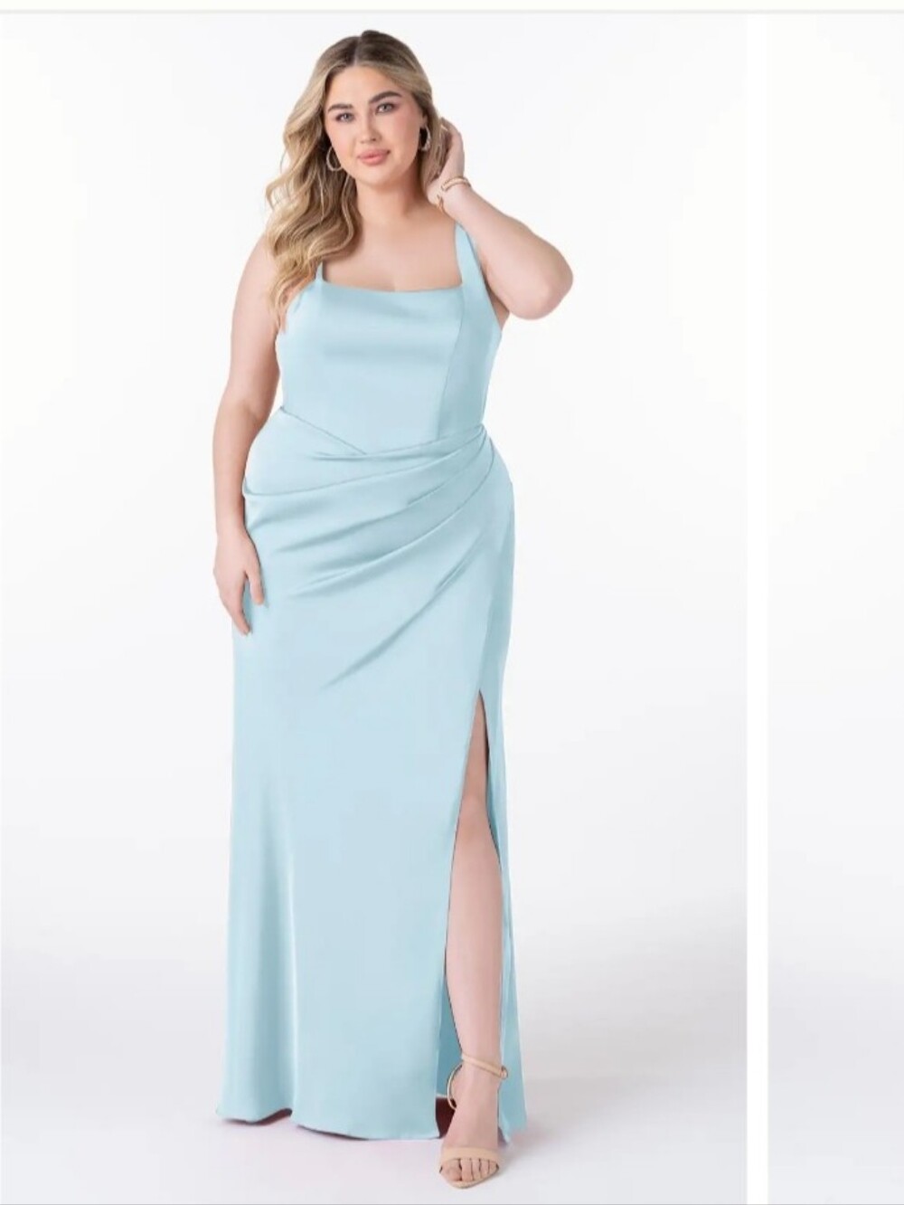 Azazie Mero Dress Sky Blue